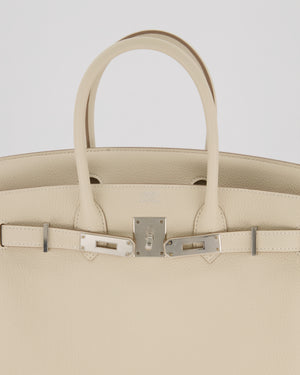 *SUPER RARE* Hermès Birkin 30 Retourne Bag in Craie Togo Leather with Palladium Hardware