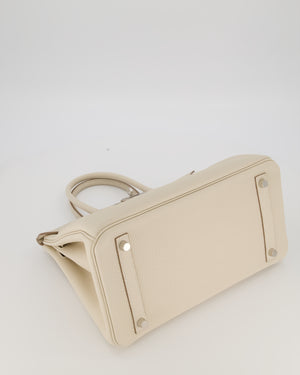 *SUPER RARE* Hermès Birkin 30 Retourne Bag in Craie Togo Leather with Palladium Hardware