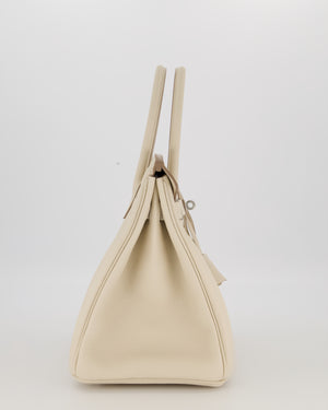 *SUPER RARE* Hermès Birkin 30 Retourne Bag in Craie Togo Leather with Palladium Hardware