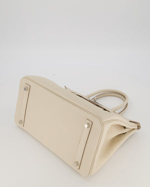 *SUPER RARE* Hermès Birkin 30 Retourne Bag in Craie Togo Leather with Palladium Hardware