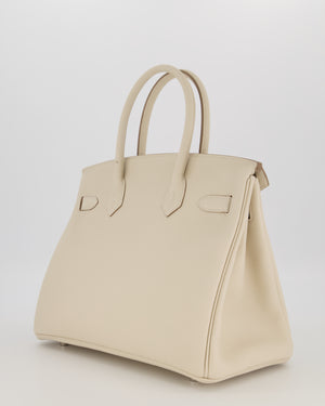*SUPER RARE* Hermès Birkin 30 Retourne Bag in Craie Togo Leather with Palladium Hardware