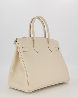 *SUPER RARE* Hermès Birkin 30 Retourne Bag in Craie Togo Leather with Palladium Hardware