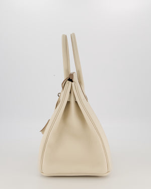*SUPER RARE* Hermès Birkin 30 Retourne Bag in Craie Togo Leather with Palladium Hardware