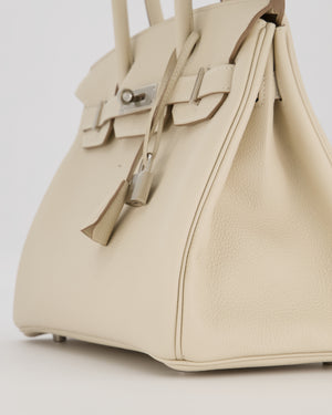 *SUPER RARE* Hermès Birkin 30 Retourne Bag in Craie Togo Leather with Palladium Hardware