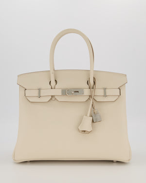 *SUPER RARE* Hermès Birkin 30 Retourne Bag in Craie Togo Leather with Palladium Hardware