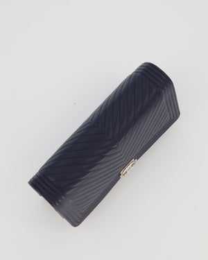 Chanel Navy Boy Wallet on Chain Bag in Chevron Lambskin Leather with Silver Hardware