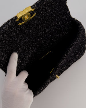 Chanel 19 Black and Grey Small Flap Bag in Tweed with Tricolour Hardware