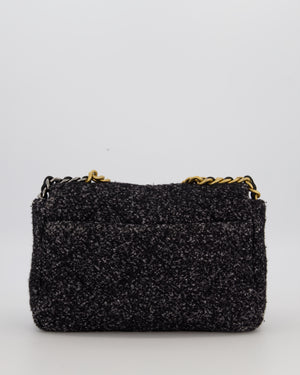 Chanel 19 Black and Grey Small Flap Bag in Tweed with Tricolour Hardware