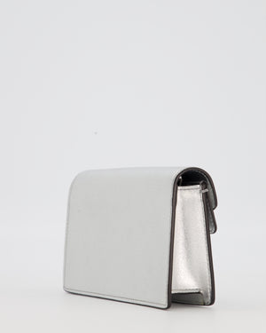 Gucci Metallic Silver Dionysus Wallet on Chain Bag in Calfskin Leather with Silver Hardware