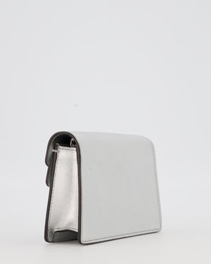 Gucci Metallic Silver Dionysus Wallet on Chain Bag in Calfskin Leather with Silver Hardware