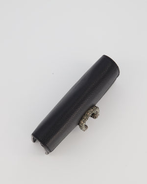 Gucci Black Dionysus Wallet on Chain Bag in Calfskin Leather with Gunmetal Grey Hardware
