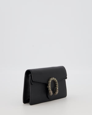 Gucci Black Dionysus Wallet on Chain Bag in Calfskin Leather with Gunmetal Grey Hardware