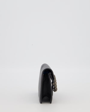 Gucci Black Dionysus Wallet on Chain Bag in Calfskin Leather with Gunmetal Grey Hardware