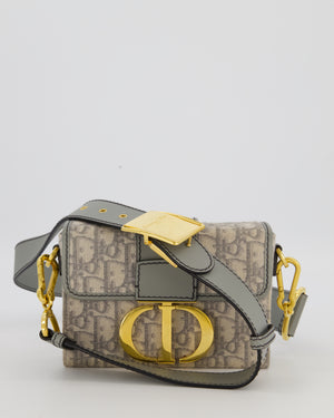 Christian Dior Light Grey Mini 30 Montaigne Bag in Dior Oblique Jacquard with Gold Hardware
