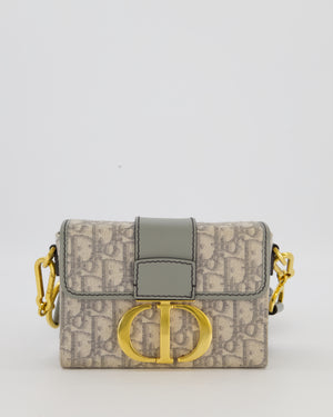 Christian Dior Light Grey Mini 30 Montaigne Bag in Dior Oblique Jacquard with Gold Hardware