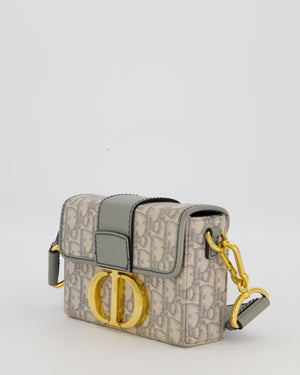 Christian Dior Light Grey Mini 30 Montaigne Bag in Dior Oblique Jacquard with Gold Hardware