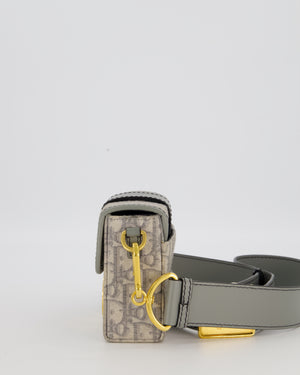 Christian Dior Light Grey Mini 30 Montaigne Bag in Dior Oblique Jacquard with Gold Hardware