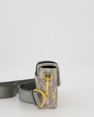 Christian Dior Light Grey Mini 30 Montaigne Bag in Dior Oblique Jacquard with Gold Hardware