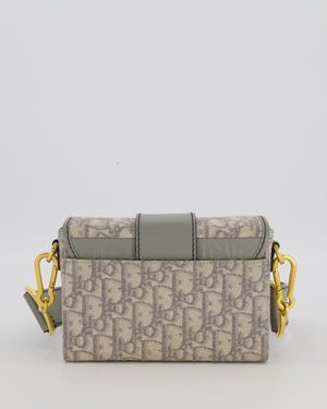 Christian Dior Light Grey Mini 30 Montaigne Bag in Dior Oblique Jacquard with Gold Hardware