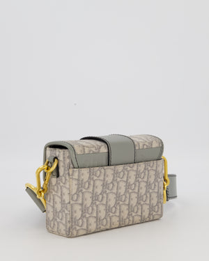 Christian Dior Light Grey Mini 30 Montaigne Bag in Dior Oblique Jacquard with Gold Hardware