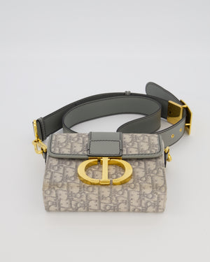 Christian Dior Light Grey Mini 30 Montaigne Bag in Dior Oblique Jacquard with Gold Hardware