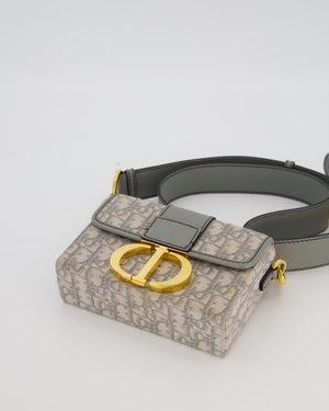 Christian Dior Light Grey Mini 30 Montaigne Bag in Dior Oblique Jacquard with Gold Hardware