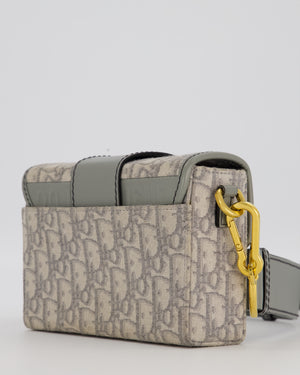 Christian Dior Light Grey Mini 30 Montaigne Bag in Dior Oblique Jacquard with Gold Hardware