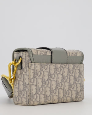 Christian Dior Light Grey Mini 30 Montaigne Bag in Dior Oblique Jacquard with Gold Hardware