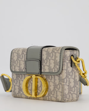 Christian Dior Light Grey Mini 30 Montaigne Bag in Dior Oblique Jacquard with Gold Hardware