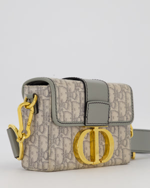 Christian Dior Light Grey Mini 30 Montaigne Bag in Dior Oblique Jacquard with Gold Hardware