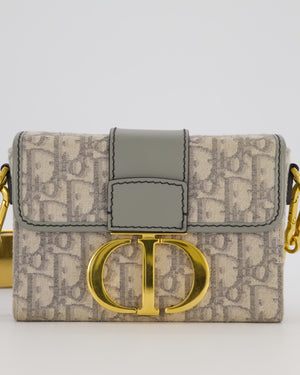 Christian Dior Light Grey Mini 30 Montaigne Bag in Dior Oblique Jacquard with Gold Hardware