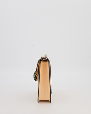 Bvlgari Light Peach Small Serpenti Forever Square Shoulder Bag In Calfskin Leather with Champagne Gold Hardware