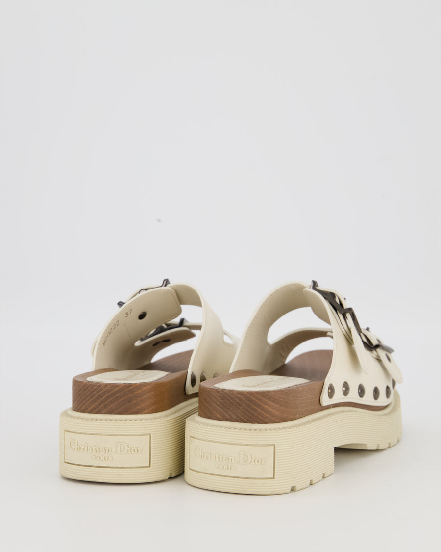 Christian Dior Beige Diorquake double Strap Clog Size EU 37