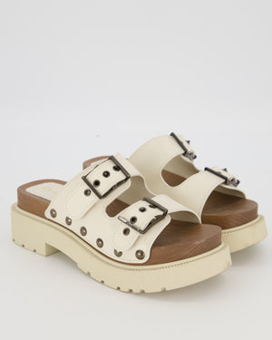 Christian Dior Beige Diorquake double Strap Clog Size EU 37