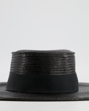 Stephen Jones Black Raffia Hat with Black Ribbon 57cm