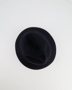 Loro Piana Black Hare Hat with Gold Logo Detail Size S RRP £900