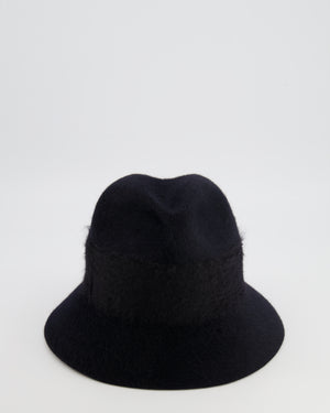 Loro Piana Black Hare Hat with Gold Logo Detail Size S RRP £900