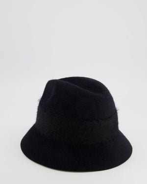 Loro Piana Black Hare Hat with Gold Logo Detail Size S RRP £900