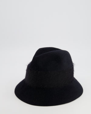 Loro Piana Black Hare Hat with Gold Logo Detail Size S RRP £900