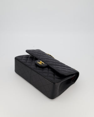 Chanel Black Jumbo Classic Double Flap Bag in Caviar Leather with Gold Hardware