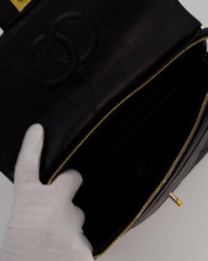Chanel Black Vintage Quilted Caviar Leather Backpack with 24K Gold Hardware