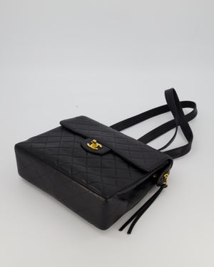 Chanel Black Vintage Quilted Caviar Leather Backpack with 24K Gold Hardware