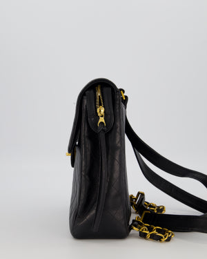 Chanel Black Vintage Quilted Caviar Leather Backpack with 24K Gold Hardware