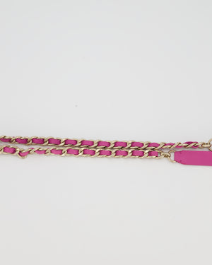 Chanel Purple Chain Leather Tie Belt with Gold Hardware 150cm