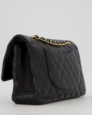 Chanel Black Medium Classic Double Flap Bag in Lambskin Leather with Gold Hardware
