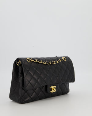 Chanel Black Medium Classic Double Flap Bag in Lambskin Leather with Gold Hardware