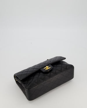 Chanel Black Medium Classic Double Flap Bag in Lambskin Leather with Gold Hardware