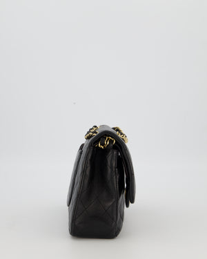 Chanel Black Medium Classic Double Flap Bag in Lambskin Leather with Gold Hardware