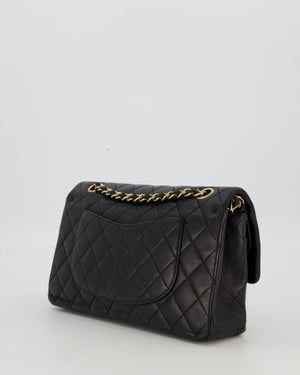 Chanel Black Medium Classic Double Flap Bag in Lambskin Leather with Gold Hardware