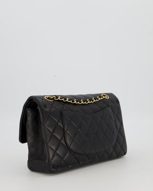Chanel Black Medium Classic Double Flap Bag in Lambskin Leather with Gold Hardware